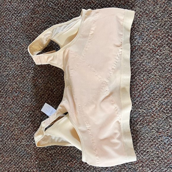 Embraced NWT 3XL front clasp racerback bra hook and eye loop pink tan - Picture 6 of 6